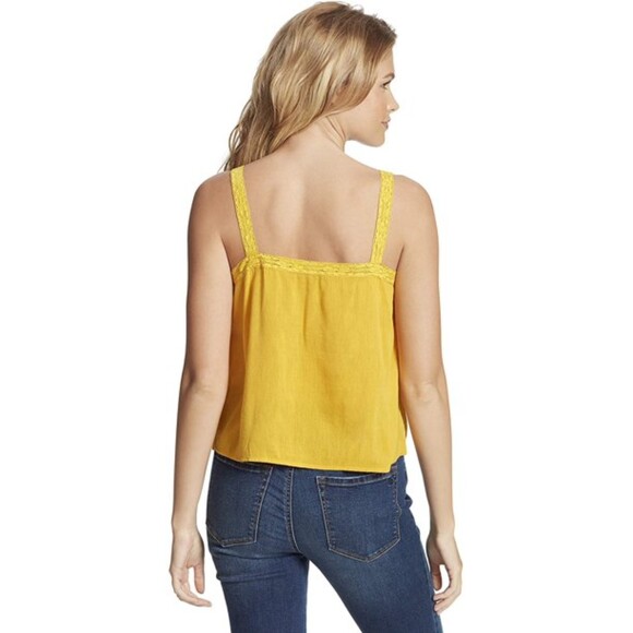 Jessica Simpson Albi Lace Pintuck Cami  Golden Rod Sz XL - Picture 2 of 5